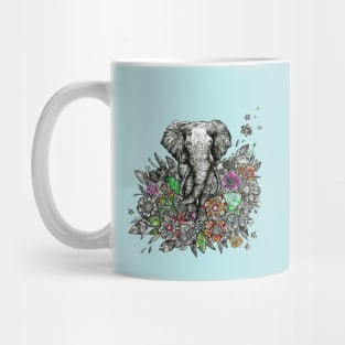 Floral Elephant. Mug